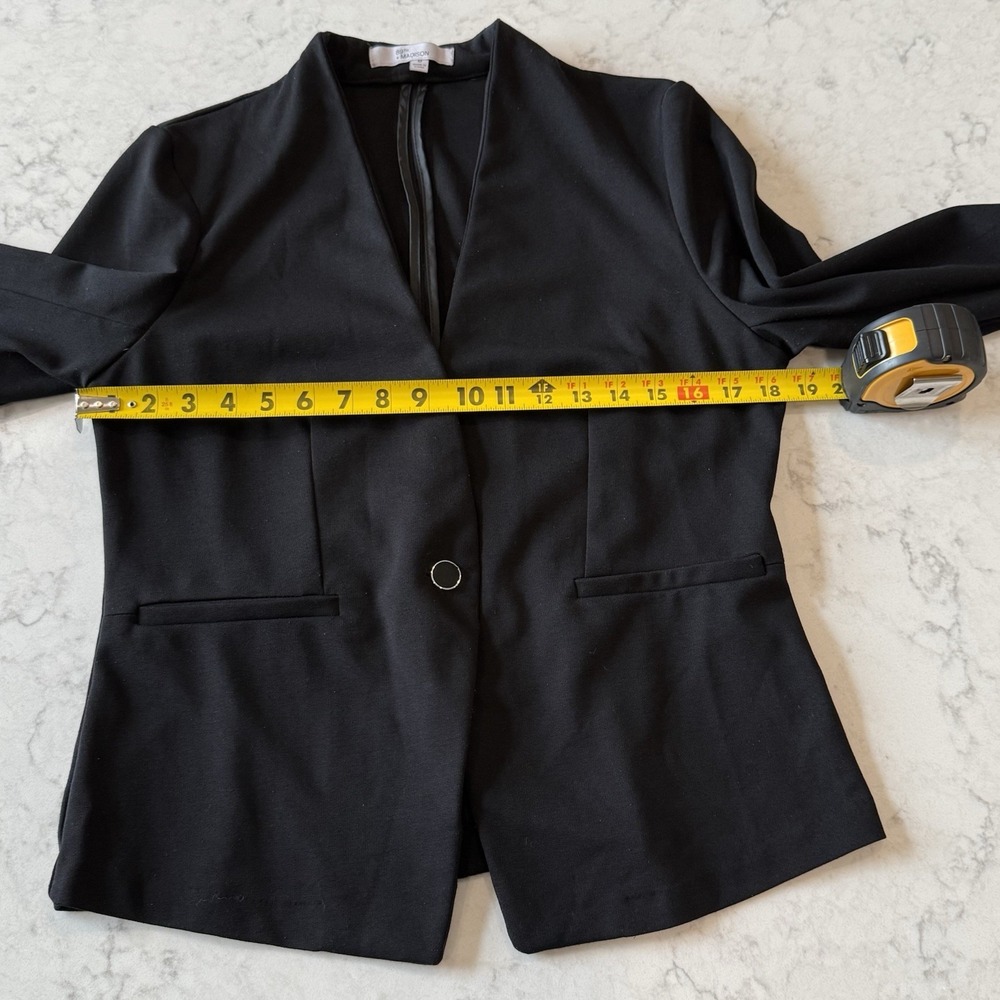 Black Blazer Women's M Soft-Shoulder  One-Button Casual Minimalist Capsule Basic - Picture 4 of 11